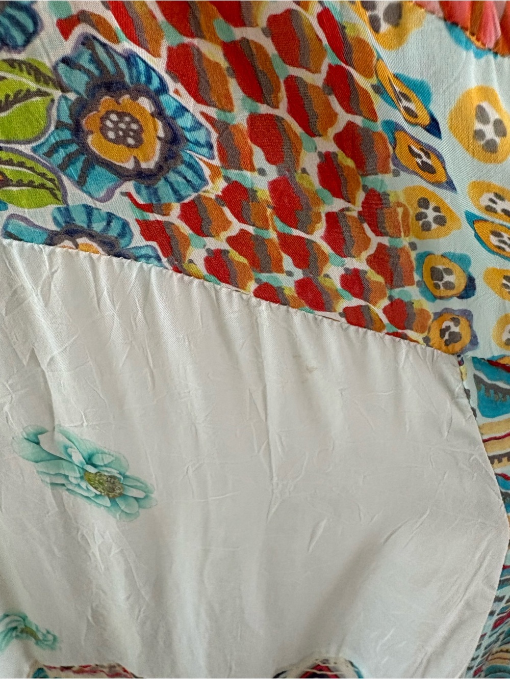 Johnny Was Silk Boho Patchwork Sleeveless Maxi Dress Summer Slip Floral Print - Picture 5 of 16
